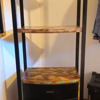 Scaffale in ferro e legno massiccio industrial