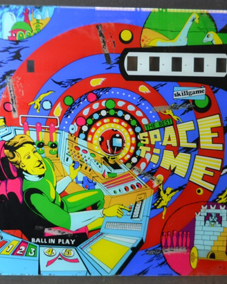 Vetro Flipper Vintage anni 80 Pinball Space Time