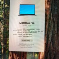 MacBook pro 16" 2019 con touchbar