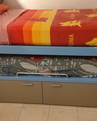 Letto letti doppio con cassetti salva spazio 