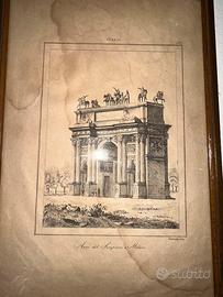 Antica stampa d'arte incorniciata