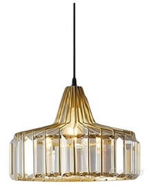 Lampadario Moderno in Cristallo e Metallo Altezza