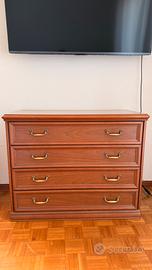 Cassettiera classica 4 cassetti legno 100x50x80 cm
