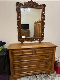 COMO’ basso IN LEGNO INTAGLIATO - specchio No