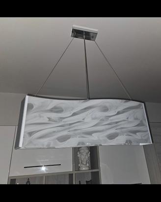 Lampadario vetro effetto marmo 