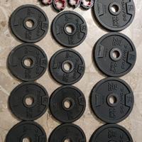 kit 20kg coppia manubri pesi dischi ghisa palestra