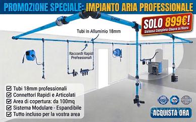 Garage officina Impianto completo aria compressa