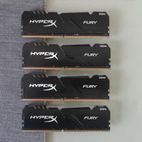 RAM DDR4 64GB 4x16GB 3200MHz Hyper X Fury RGB