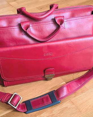 Borsa cartella da ufficio Zippo in pelle.