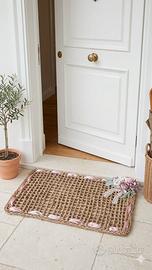 Zerbino in corda artigianale con decorazioni flore