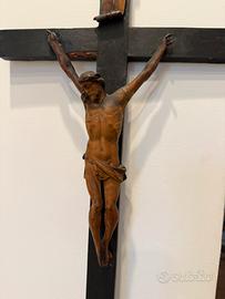 Antico crocifisso da appoggio 60 cm di altezza