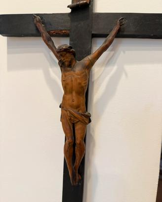 Antico crocifisso da appoggio 60 cm di altezza