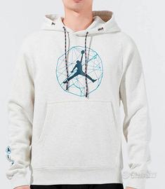 Jordan felpa hoodie XS grigio melange  cappuccio