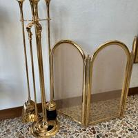 SET DA CAMINO CON PARASCINTILLE E ACCESSORI IN OTT