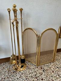 SET DA CAMINO CON PARASCINTILLE E ACCESSORI IN OTT