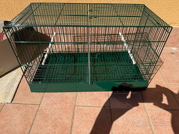 Gabbia uccelli con divisorio e posatoi