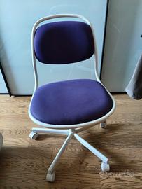 Sedia con rotelle viola ikea