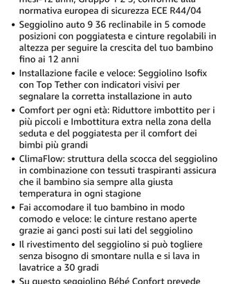 Seggiolino auto fino a 12 anni Bebè Confort 