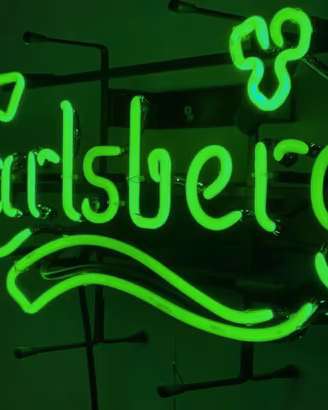 Insegna pubblicitaria neon Carlsberg vintage