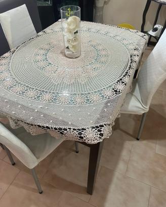 Tovaglia rotonda in pizzo uncinetto -fatta a mano