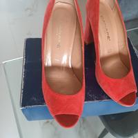 scarpa camoscio rosso corallo n.38