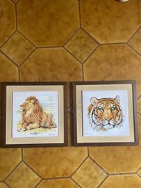 coppia quadri vintage su Ceramica