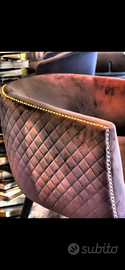 Poltroncine trapuntate rosa borchie oro
