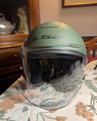 Casco LS2 Jet Classy verde militare taglia XL