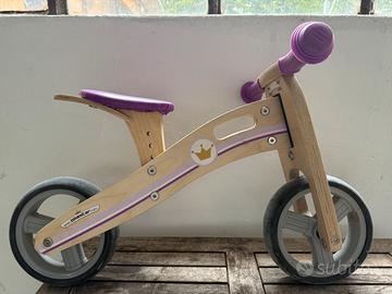 Bicicletta senza pedali che diventa monopattino