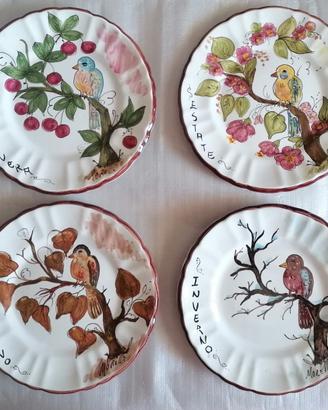 Piatti Ceramica 4 stagioni Originali NUOVI