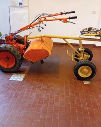 Motocoltivatore,fresa+carrello trasf.+assolcatore