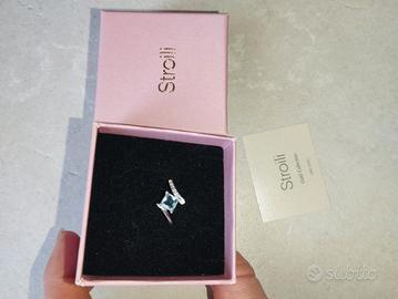 anello argento s925 con pietra acqua marina 