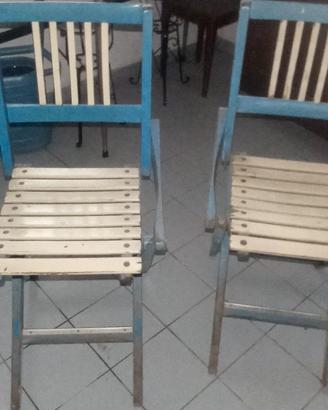 coppia di sedie in legno 