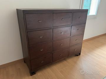 Cassettiera indonesiana in massello 140cm