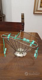 cestello portabottiglie vintage in acciaio