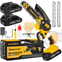 Mini Motosega a Batteria,6 Pollici, 2 Batteria