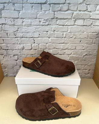Ciabatte donna sabot punta chiusa marrone 41