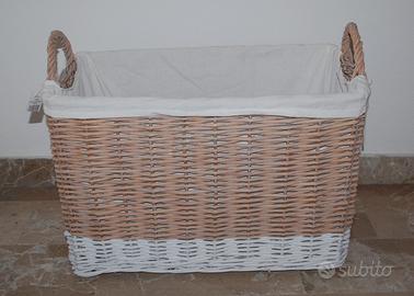Cesto vimini contenitore porta legna pellet