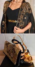 set completo nero e oro  per cerimonia 
