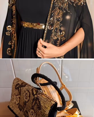 set completo nero e oro  per cerimonia 
