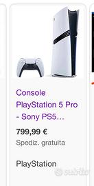 PS5 PRO 2TB NUOVA SIGILLATA FATTURA GAR.24M SONY