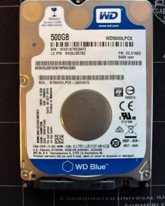 HARD DISK WD BLUE 500GB 5400 RPM 2,5"