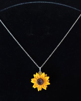 Collana con ciondolo girasole