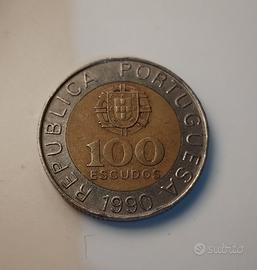 Moneta 100 Escudos Portogallo anno 1990