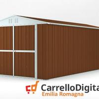 Box garage auto in Acciaio 327x611 legno scuro