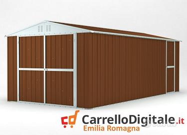 Box garage auto in Acciaio 327x611 legno scuro