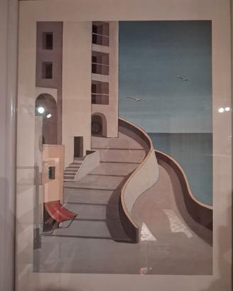 Dipinto scorcio metafisico/marittimo
