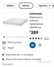 Materasso matrimoniale in schiuma rigido