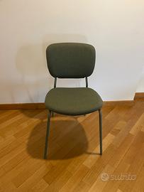 5 sedie verdi  imbottite sfoderabili IKEA