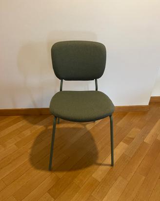 5 sedie verdi  imbottite sfoderabili IKEA